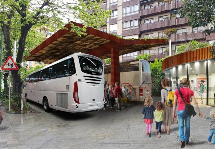 Andrade propone transformar la antigua gasolinera de Algorta en una parada de autobús cubierta con kiosko y aseos