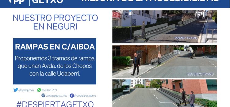 El PP de Getxo propone instalar rampas mecánicas que salven el desnivel de la calle Aiboa