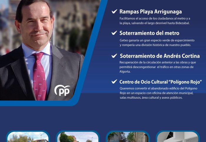 El PP proyecta para Algorta más aparcamiento, rampas mecánicas en Arrigunaga, convertir la plaza Biotz Alai en un espacio verde, la gasolinera en una parada cubierta y el Polígono rojo en un centro de ocio
