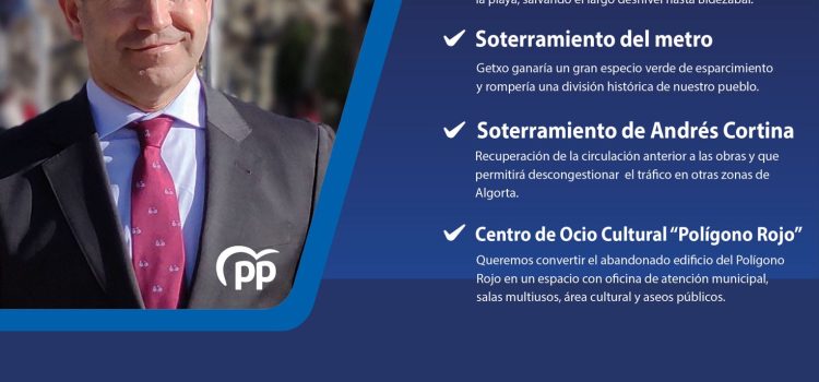 El PP proyecta para Algorta más aparcamiento, rampas mecánicas en Arrigunaga, convertir la plaza Biotz Alai en un espacio verde, la gasolinera en una parada cubierta y el Polígono rojo en un centro de ocio