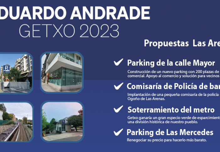 Andrade proyecta para Las Arenas nuevos parkings, más seguridad, el cubrimiento de un parque infantil y el soterramiento del metro