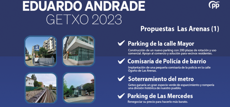 Andrade proyecta para Las Arenas nuevos parkings, más seguridad, el cubrimiento de un parque infantil y el soterramiento del metro
