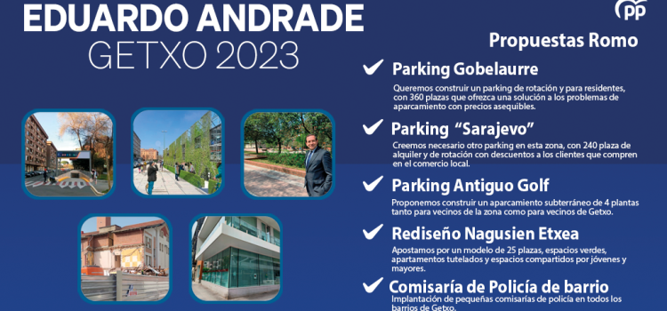 El PP de Getxo proyecta para Romo hasta tres parkings subterráneos para minimizar el problema de aparcamiento de la zona