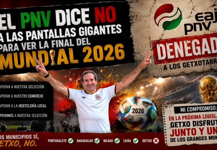 El PP de Getxo solicita instalar pantallas gigantes para seguir la final del Mundial de la Selección Española